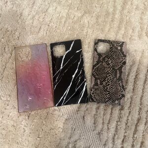 Stylish Phone Case Set - Pink, Black, and Brown